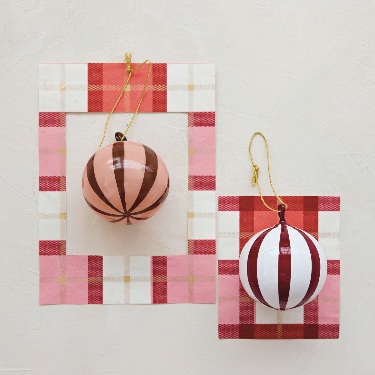 Glass Striped Ornament