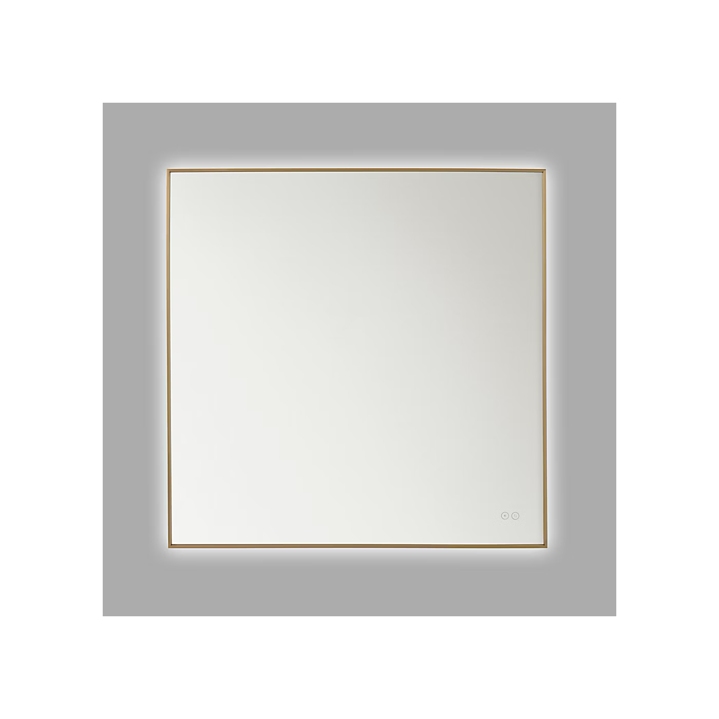 Cadre Satin Brass Square Illuminated Mirror