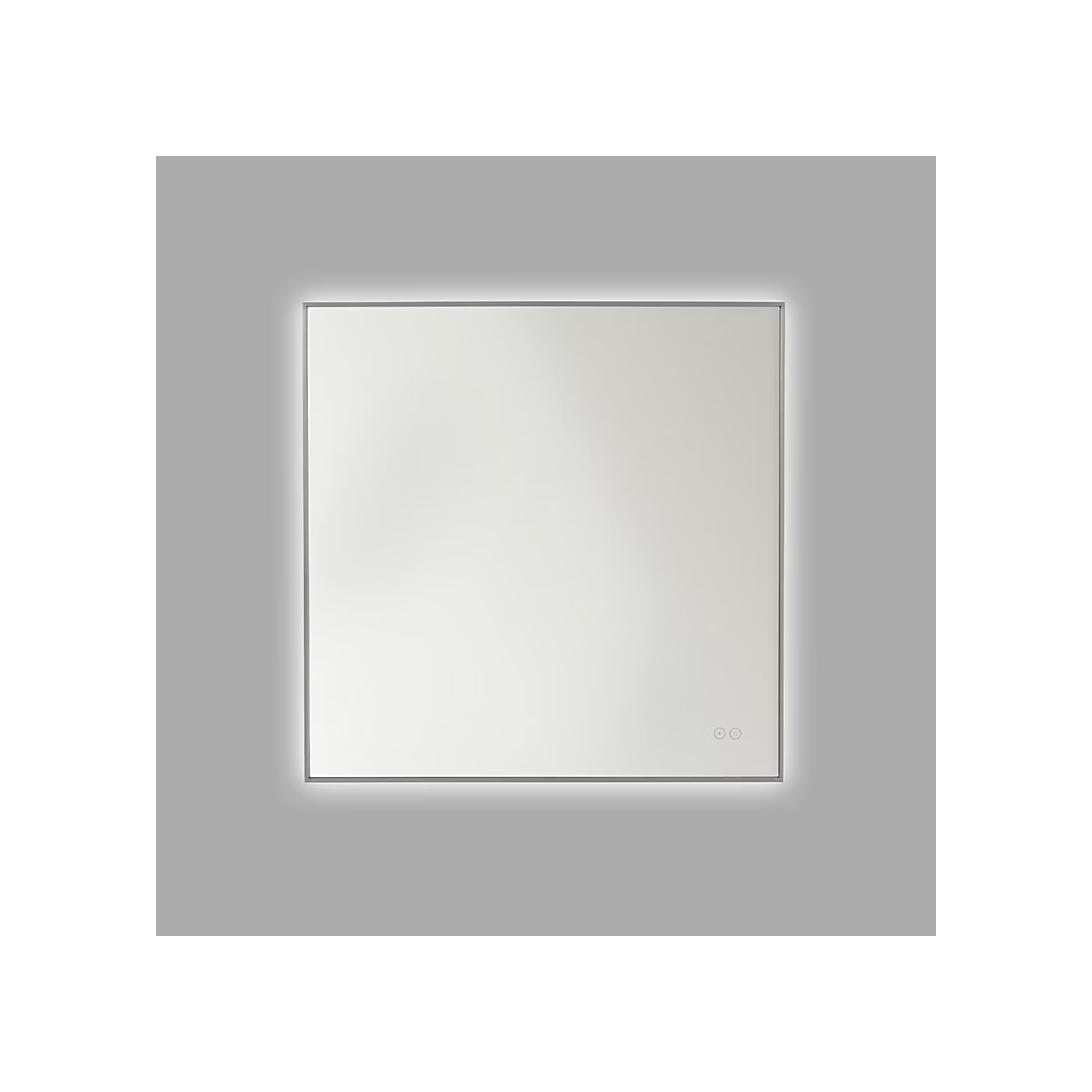 Cadre Brushed Nickel Square Illuminated Mirror