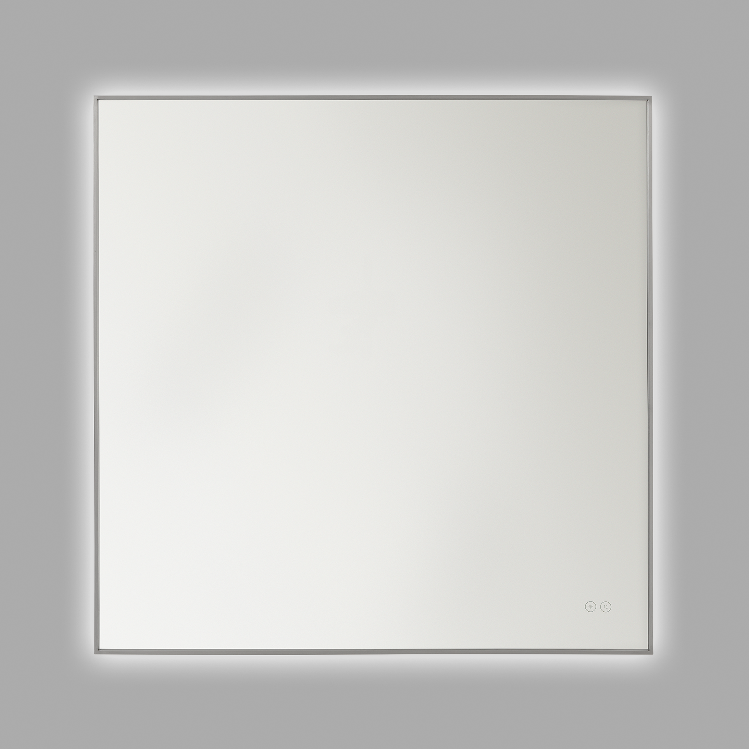 Cadre Brushed Nickel Square Illuminated Mirror