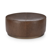 Claire Cocoa Brown Round Ottoman