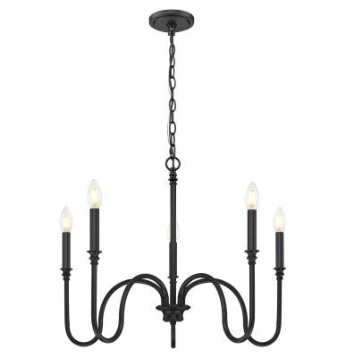 Jisele Matte Black Chandelier