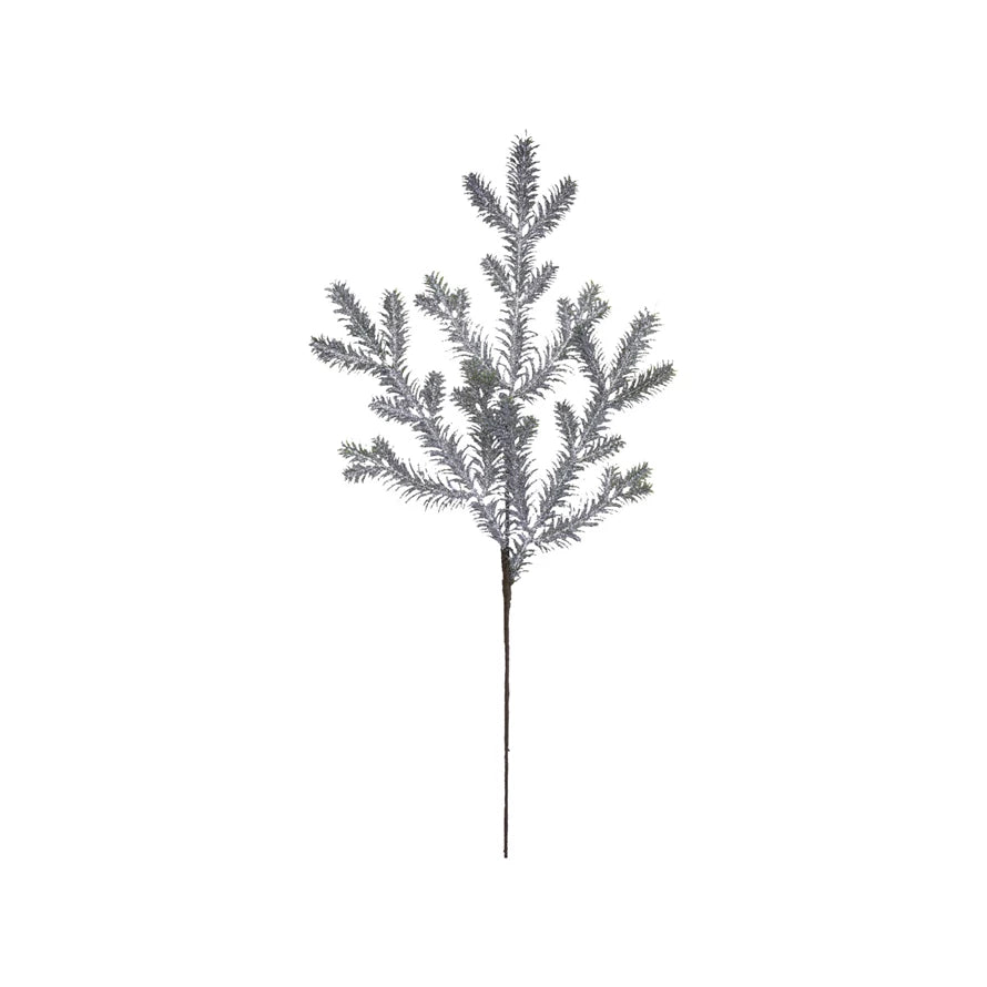 Faux Pine Stem with Glitter