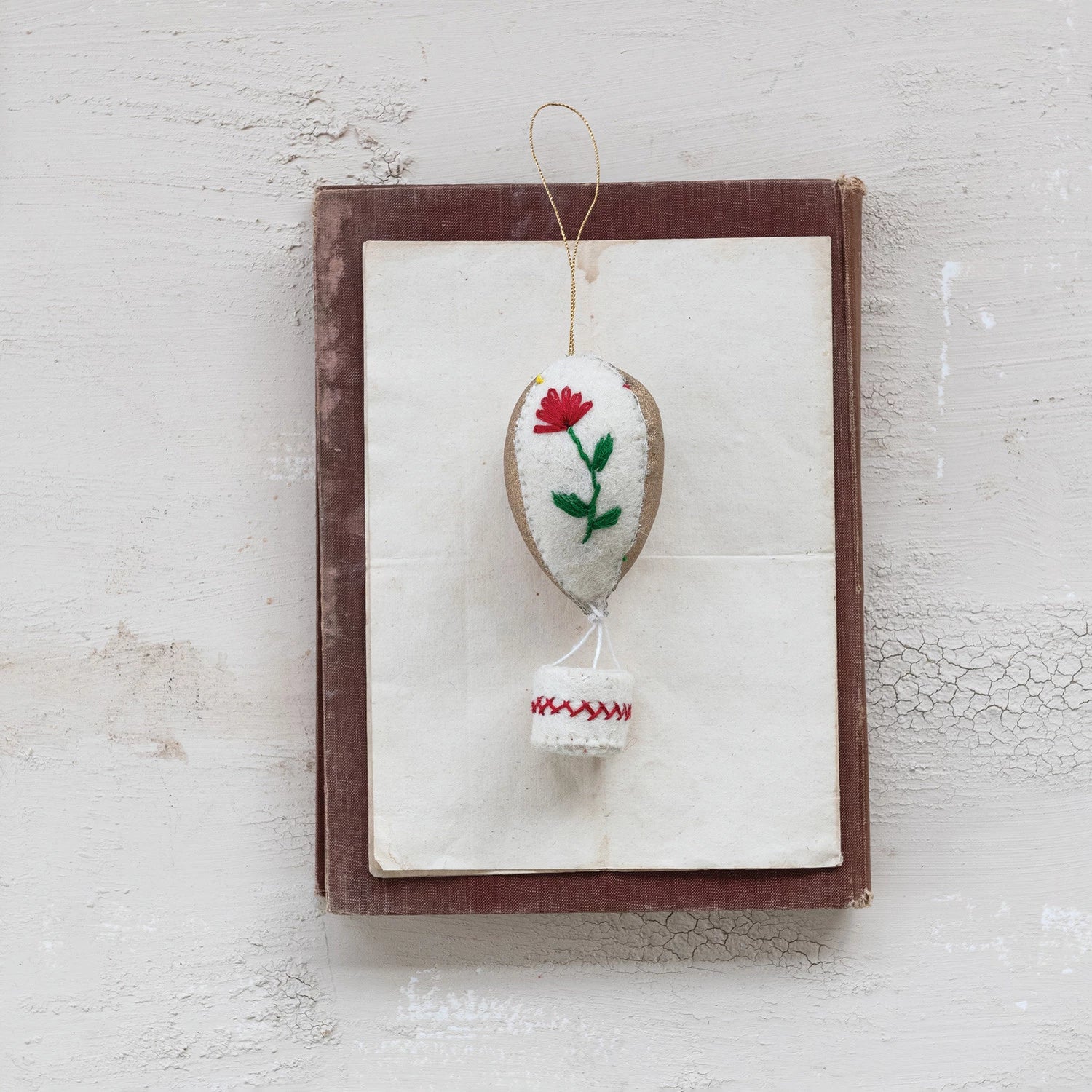 Handmade Cotton Canvas Hot Air Balloon Ornament