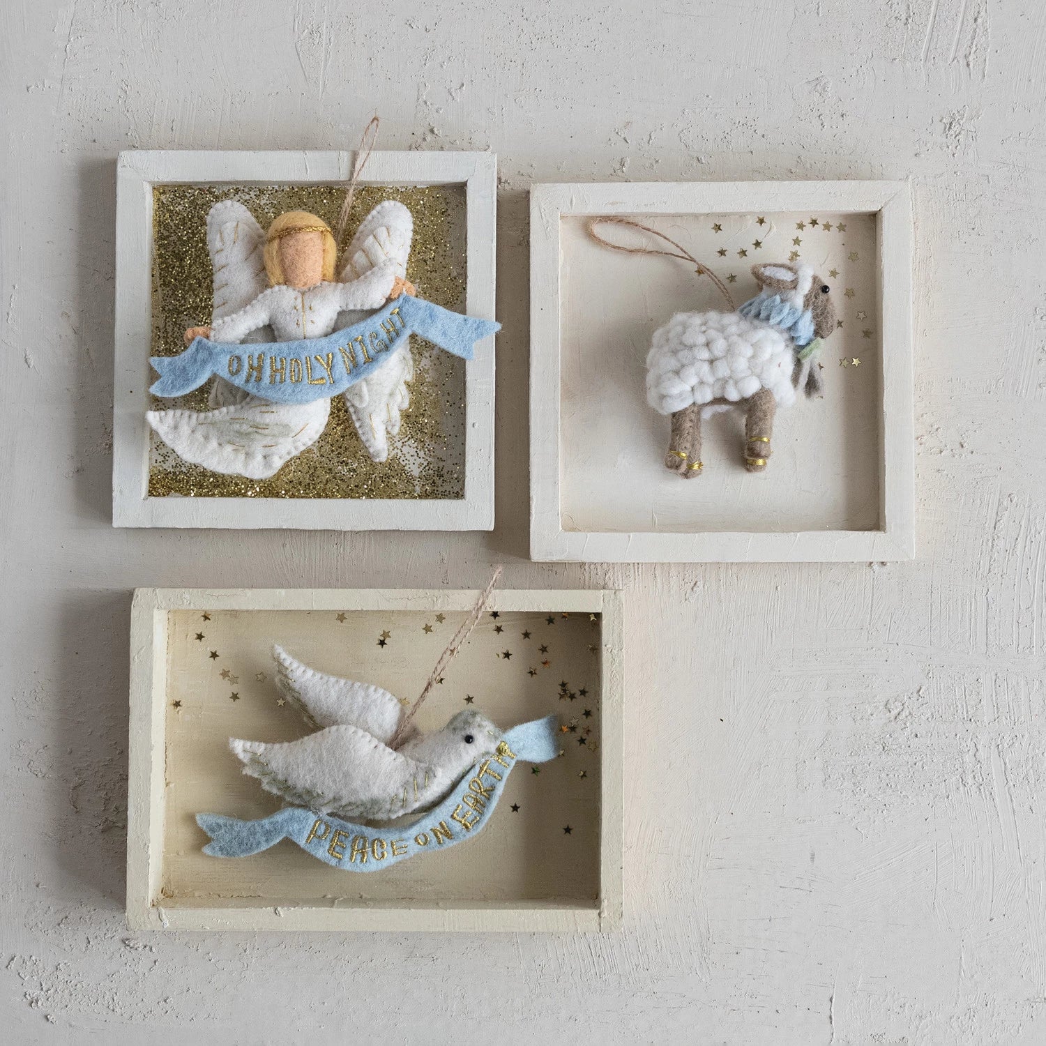 Handmade Wool Felt Dove Ornament