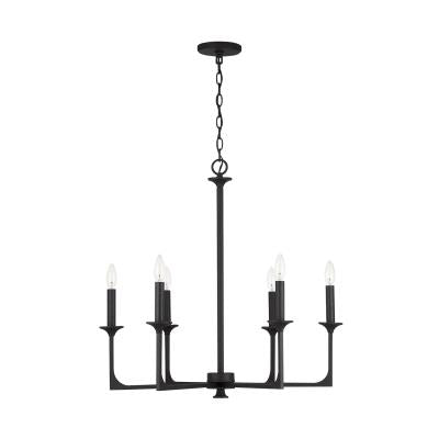 Black Iron 6 Light Chandelier