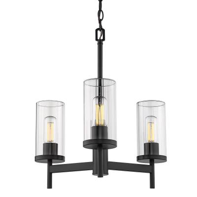 Kate 3 Light Black Matte Chandelier