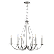 Valentina 6 light Polished Nickel Chandelier