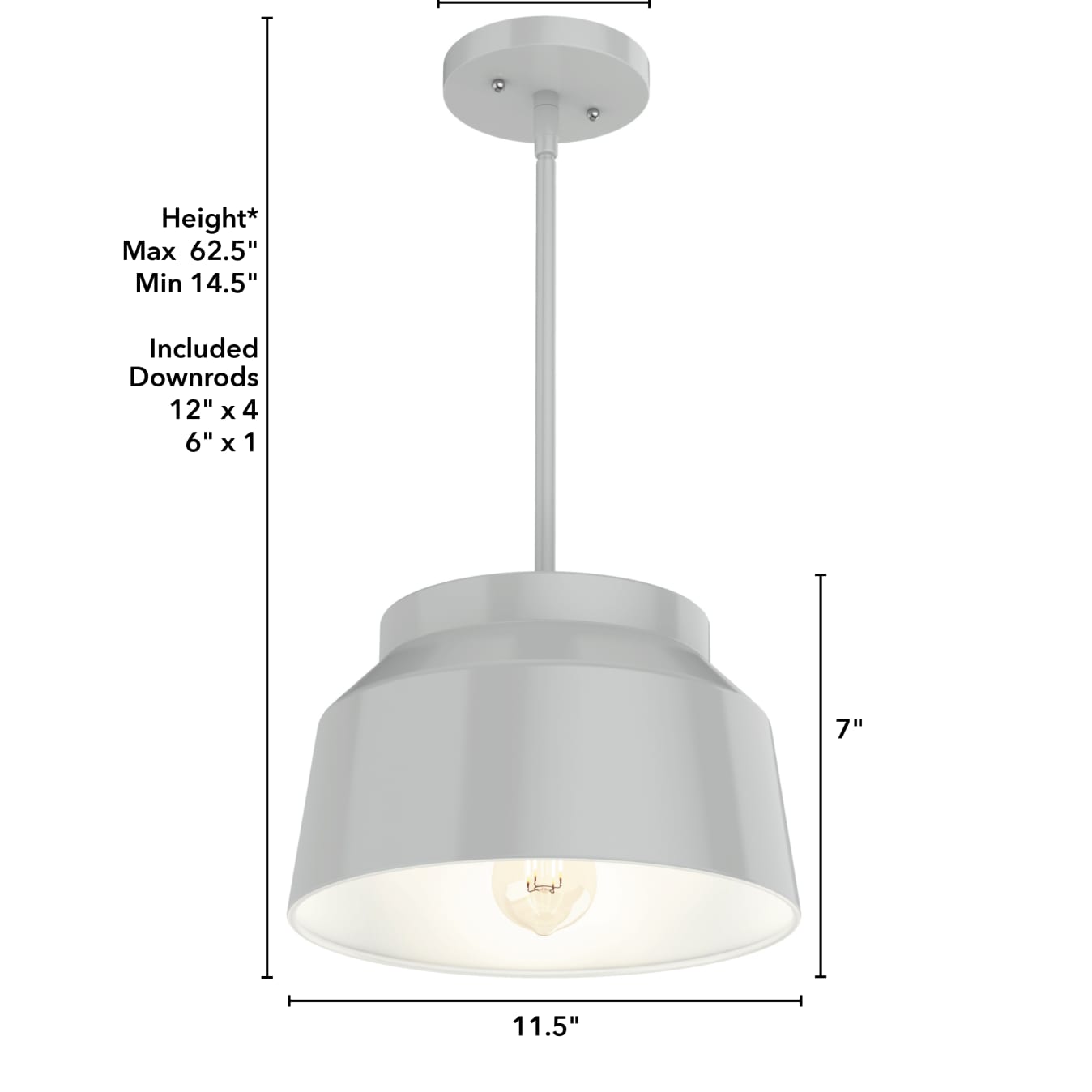 Carlie 1 Light Pendant in Dove Grey