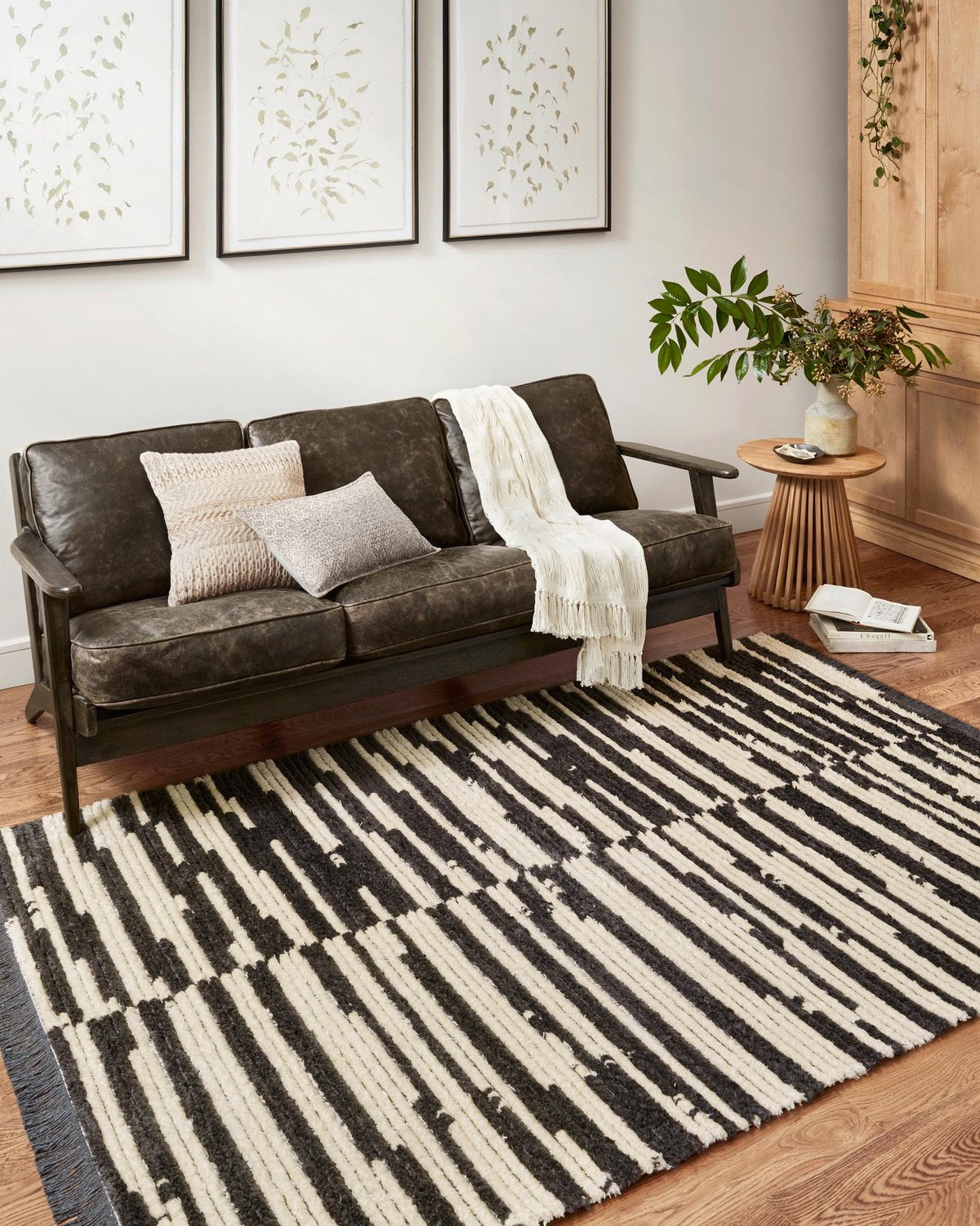 Alice Rug Cream/Charcoal Stripe