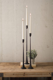 Cast Iron Candlestick Trio