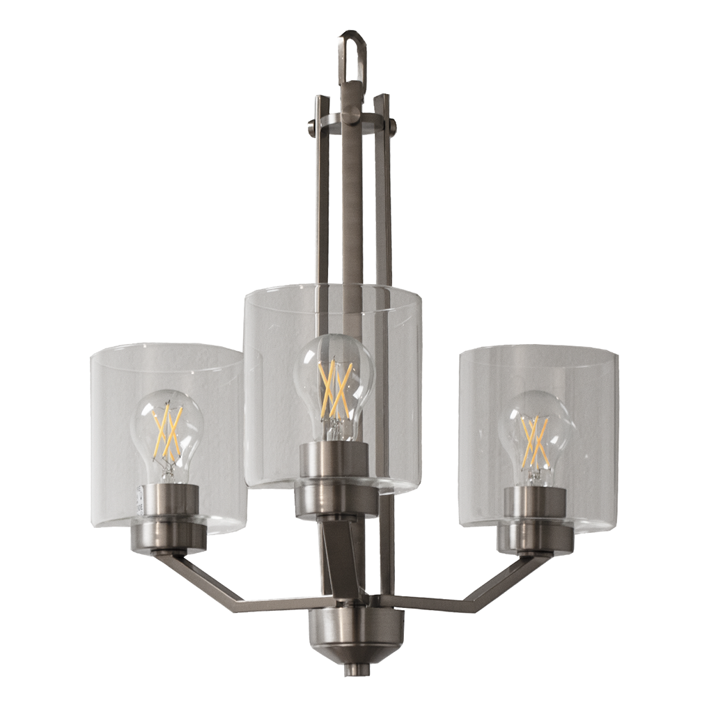 Piper 3 Light Nickel Chandelier
