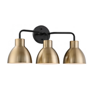 Naomi Matte Black & Brass Vanity Light