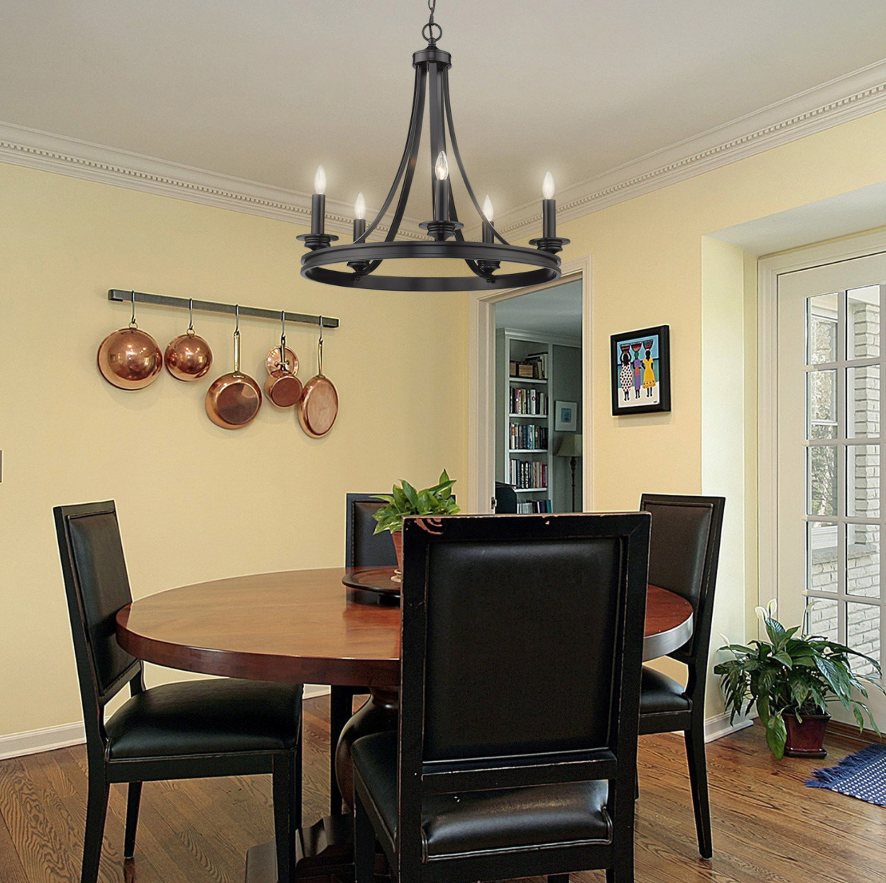 Dano 5 Light Black Chandelier