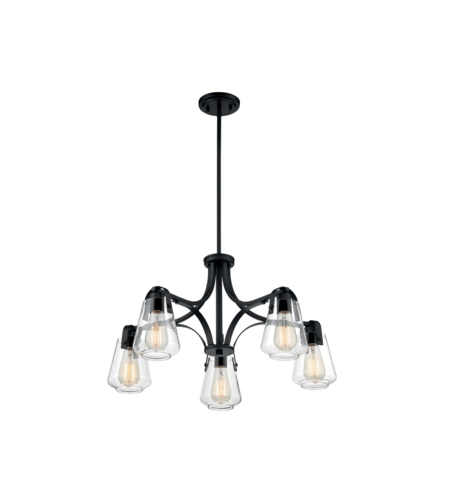 Skye 5 Light Matte Black Chandelier