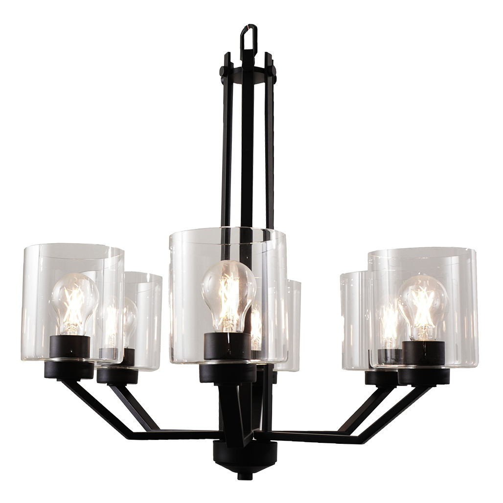 Piper 6 Light Matte Black Chandelier